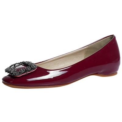 Oasap Square Toe Rhinestone Height Increasing Flat Heels Shoes