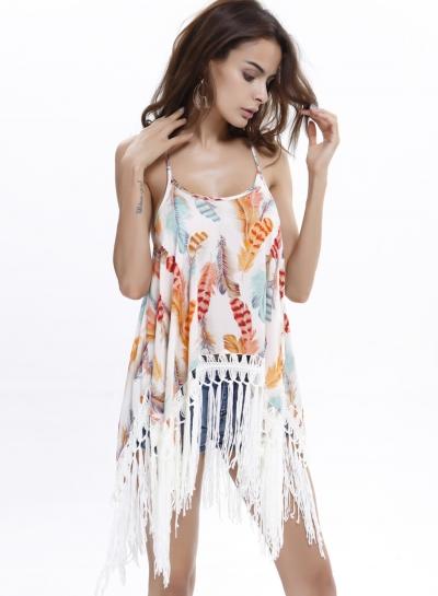 Oasap Spaghetti Strap Floral Printed Mini Dresses