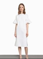 Oasap Solid Color Flare Sleeve Dress