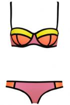 Oasap Rosy Color Patchwork 2pc Bikini Swimwear