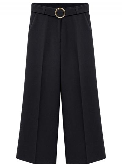 Oasap Women's Summer Fashion Ninth Wide Leg Pants With Belt