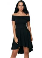 Oasap Off Shoulder Short Sleeve A-line High Low Party Dress