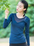 Oasap Solid Mesh Long Sleeves Skinny Fit Shirt