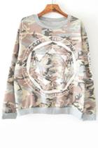 Oasap Punk Camouflage Sweatshirt