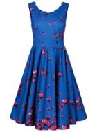 Oasap Vintage Sleeveless Floral Print High Waist Ruffle Dress