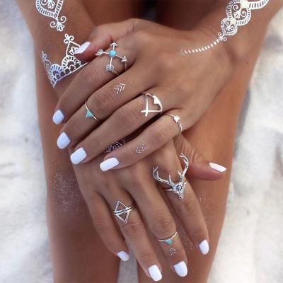 Oasap Fashion Boho Elk 7 Pieces Rings