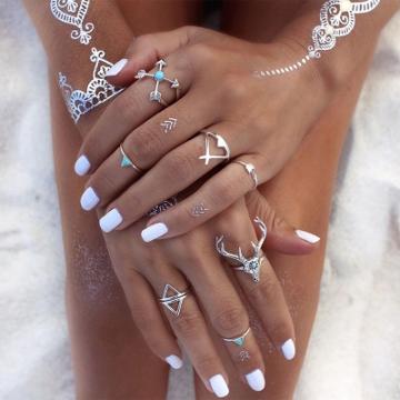 Oasap Fashion Boho Elk 7 Pieces Rings