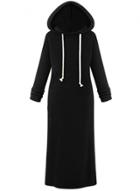 Oasap Hooded Pullover Maxi Sweatshirt Dress