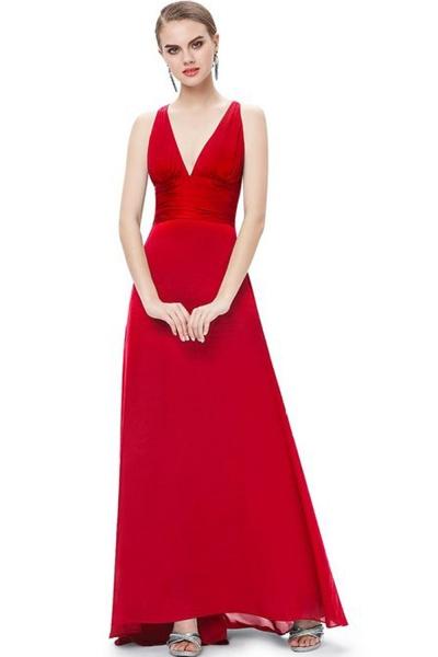 Oasap Women's Red Superstar Cross Back Long Evening Dress