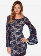 Oasap Women's Cutwork Floral Lace Mesh Mini Dress