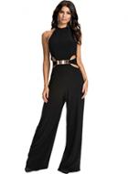 Oasap Halter Sleeveless Off Shoulder Wide Leg Jumpsuit