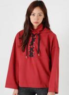 Oasap Solid Color Loose Fit Design Sweatshirt With Buttons
