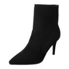 Oasap Pointed Toe Stiletto Heels Knit Strench Boots