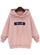 Oasap Casual Letter Printed Loose Pullover Hoodie With Pocket