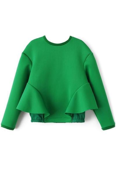Oasap Retrofit Structured Peplum Sweatshirt