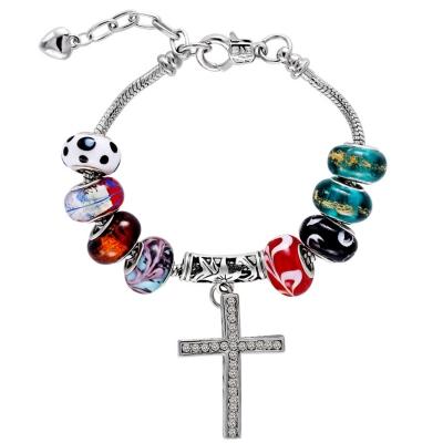 Oasap Fashion Cross Decoration Glass Bead Bracelets