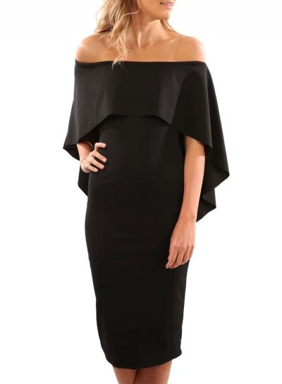 Oasap Off Shoulder Batwing Sleeve Bodycon Dress