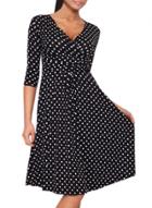 Oasap Women's Vintage Polka Dot Print V Neck Dress