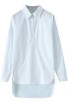 Oasap White High-low Button Down Shirt