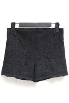Oasap Embroidered Lace Overlay Shorts