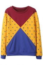 Oasap Casual Color-blocked Sweatshirt