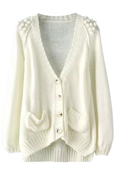 Oasap Sweet Solid Single Breasted Cardigan Sweater