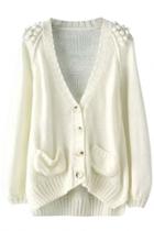 Oasap Sweet Solid Single Breasted Cardigan Sweater
