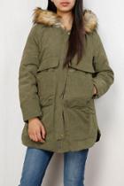 Oasap Sweet Solid Color Side Slit Hooded Coat