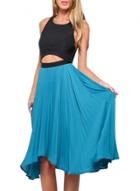 Oasap Women's Contrast Color Sleeveless Knee Length Pleated Dress