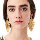 Oasap Leaf Shape Solid Color Earrings