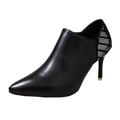 Oasap Fashion Pointed Toe Stiletto Heels Sequins Ankle Boots