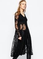 Oasap V Neck Floral Print Hollow Coat