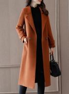 Oasap Fashion Loose Fit Double Breasted Woolen Coat