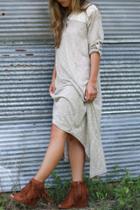 Oasap Fashion Heathered Lace Splicing Asymmetrical Dress
