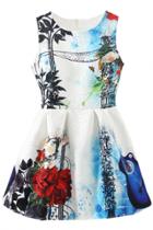 Oasap Exquisite Floral Sleeveless Mini Dress