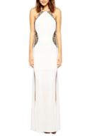 Oasap Women's Elegant Halter Sleeveless Side Slit Maxi Evening Dress