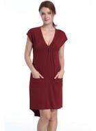 Oasap Casual V Neck High Low Solid Dress