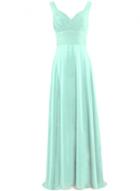Oasap Sleeveless High Waist Chiffon Long Bridesmaid Dress