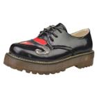 Oasap Lace-up Love Pattern Flat Oxford Shoes