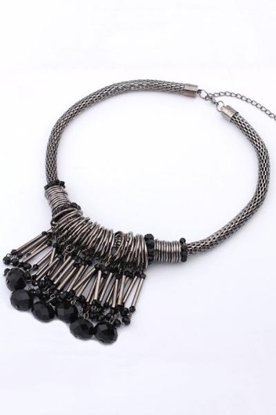 Oasap Faux Stone Charm Bib Necklace
