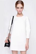 Oasap Stylish Mesh Paneled Drop Shoulder Cocoon Shift Dress