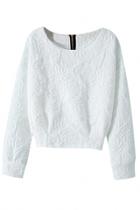 Oasap Delicate Textured Rose Sweatshirt