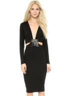 Oasap Women's Black Plunge Neck Cut Out Bodycon Dress