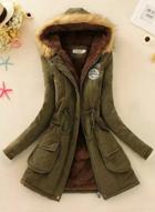 Oasap Fashion Long Sleeve Faux Fur Hooded Parka Coat