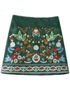 Oasap High Waist Floral Embroidery Mini Skirt