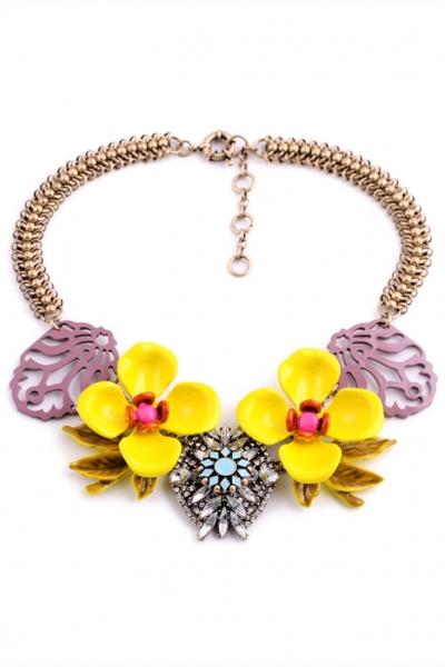 Oasap Exquisite Colorblocked Bib Necklace