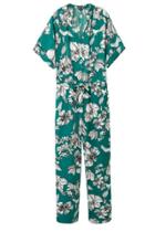 Oasap Green Floral Jumpsuits