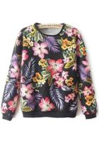 Oasap Nature-inspired Floral Foliage Sweatshirt