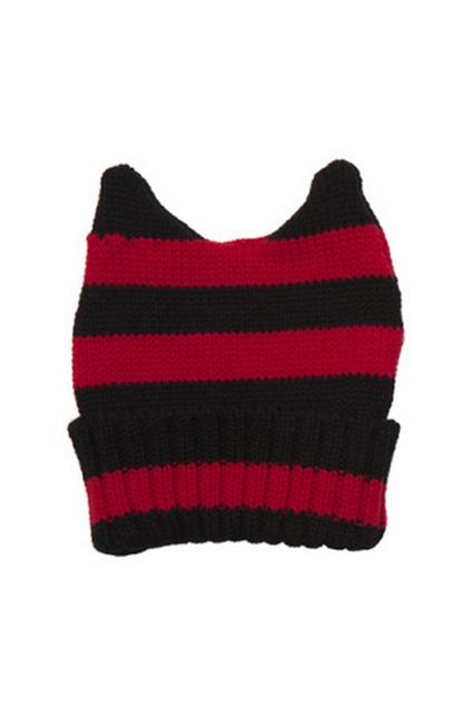 Oasap Striped Pattern Cat Ear Beanie