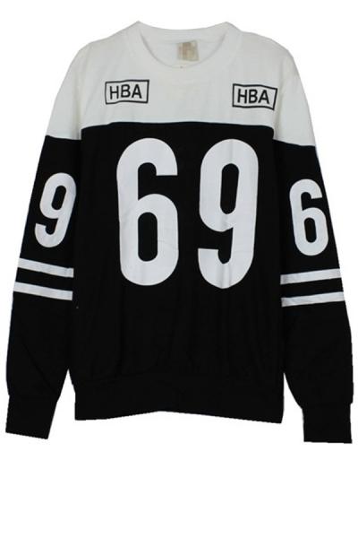 Oasap 69 Color Block Sweatshirt